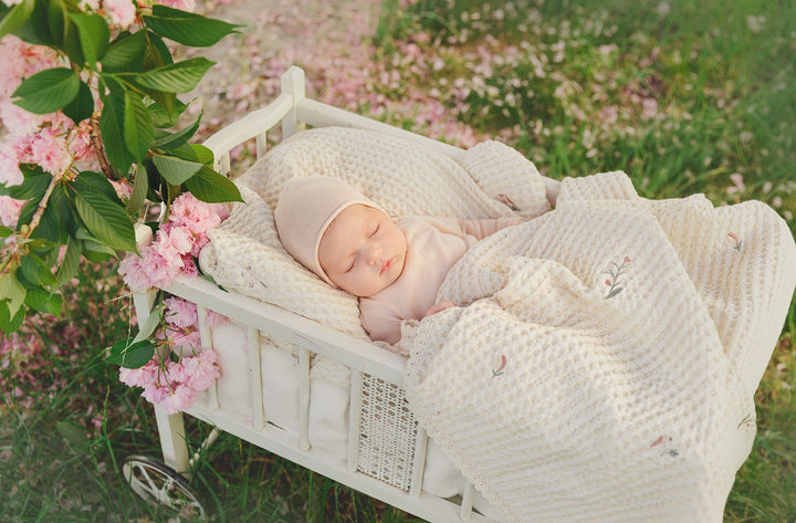 PELUCHE EMBROIDERED WAFFLE BLANKET
