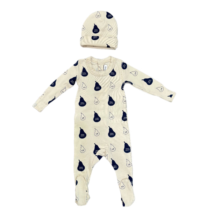 little parni navy lp signature footie soft cotton baby sleepwear