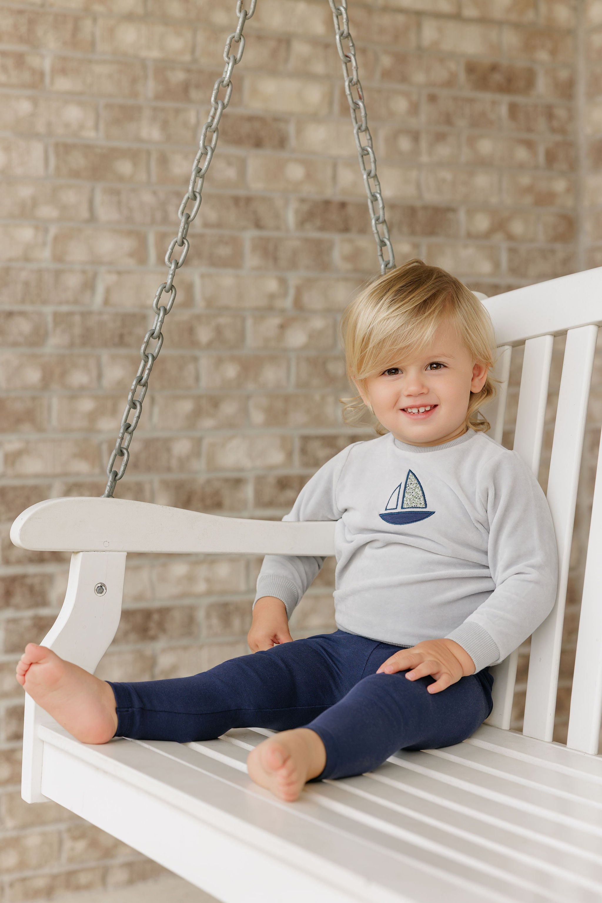 Ely’s & Co. – Boy Embroidered Berry 2-Piece Set | Blue