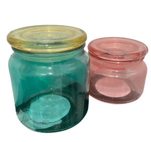 Colored Glass Candy Jar