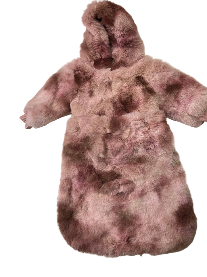 Little Lux Spotted Fur Button-On 2-in-1 Bunting