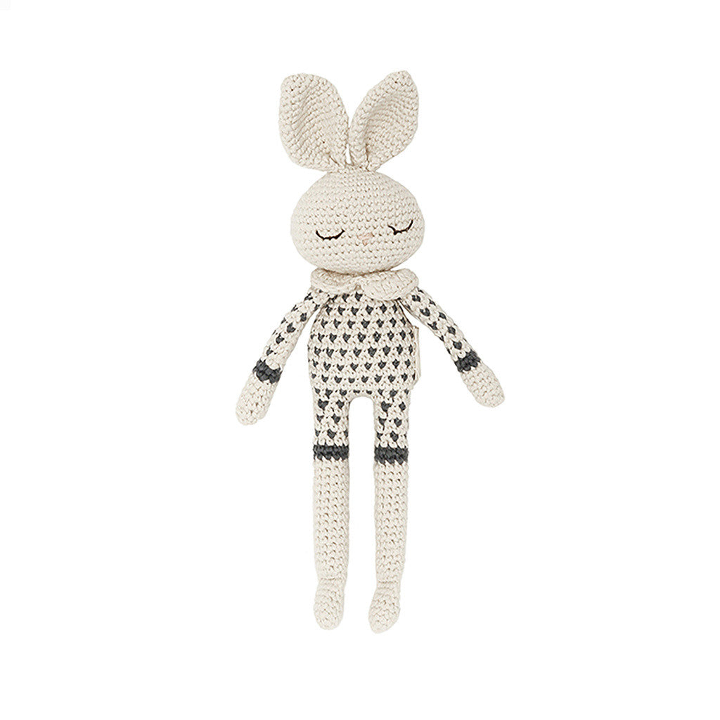 Blue Dots Crochet Bunny Organic Cotton