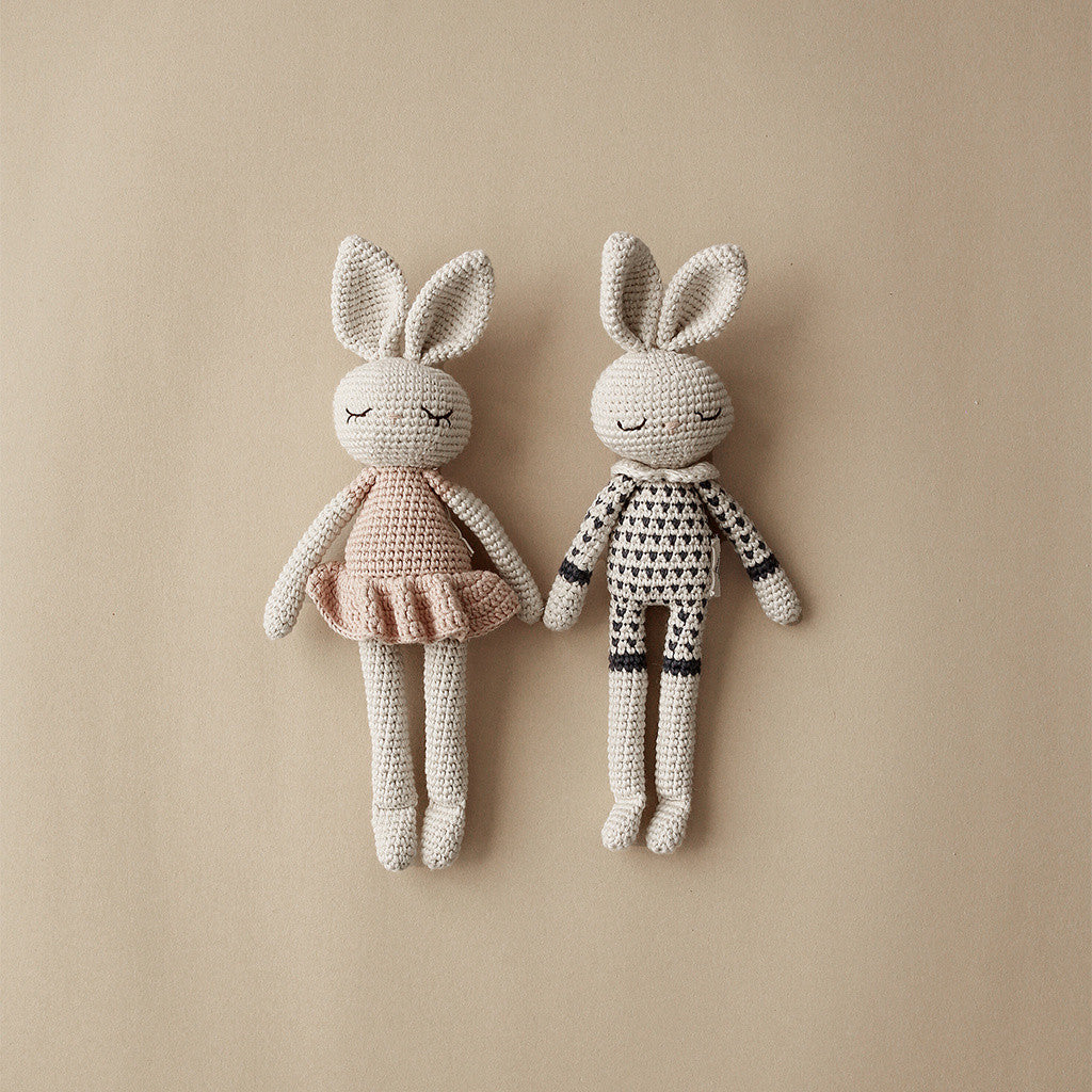 Blue Dots Crochet Bunny Organic Cotton