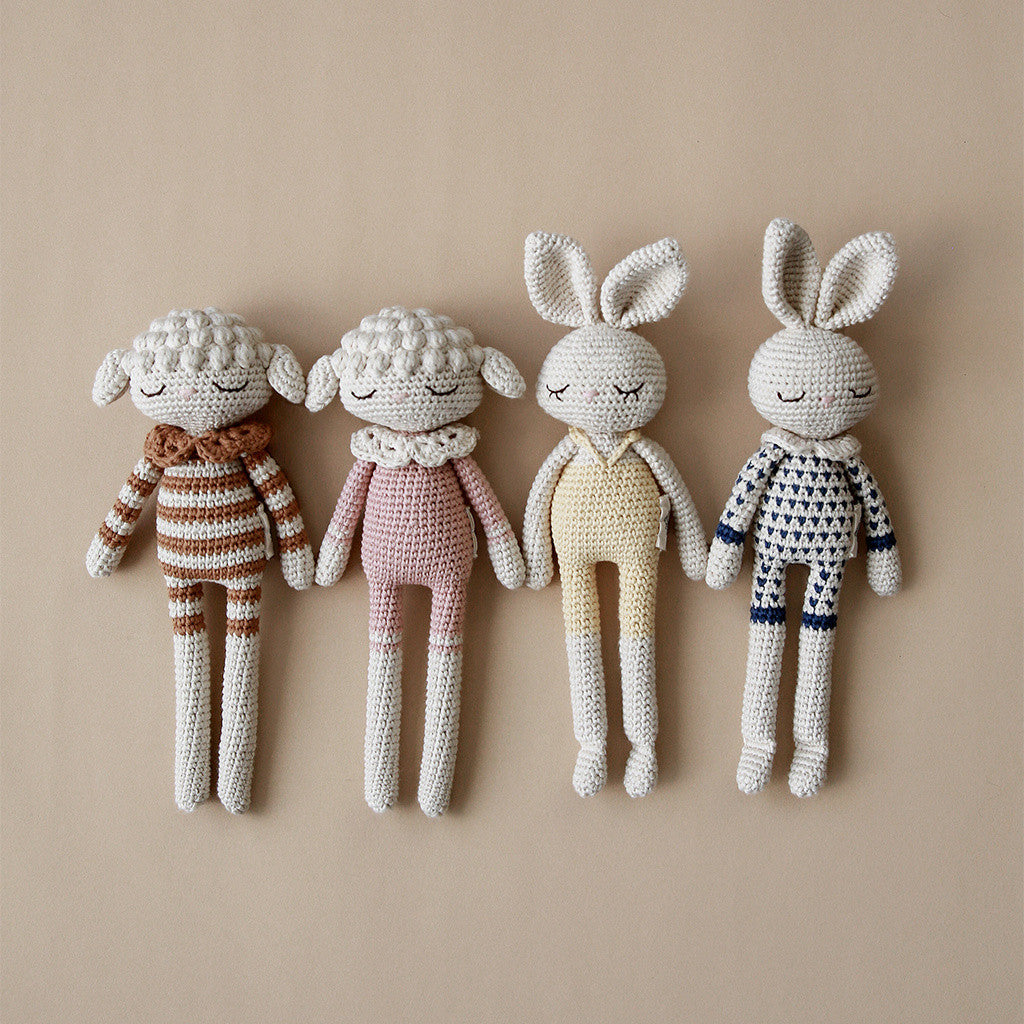 Blue Dots Crochet Bunny Organic Cotton