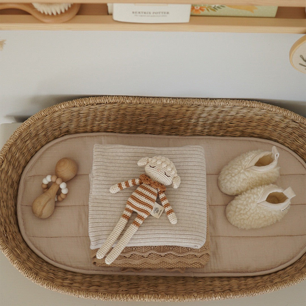 Caramel Striped Crochet Lamb Organic Cotton