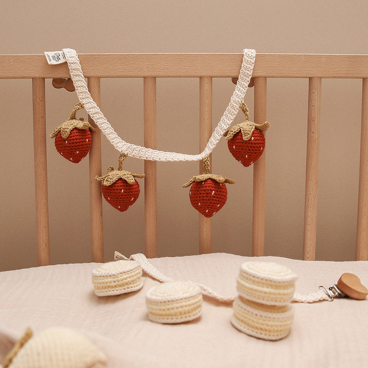 Crochet Strawberries Rattle Pram Chain