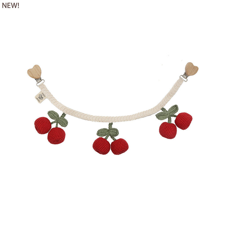 Crochet Cherries Rattle Pram Chain