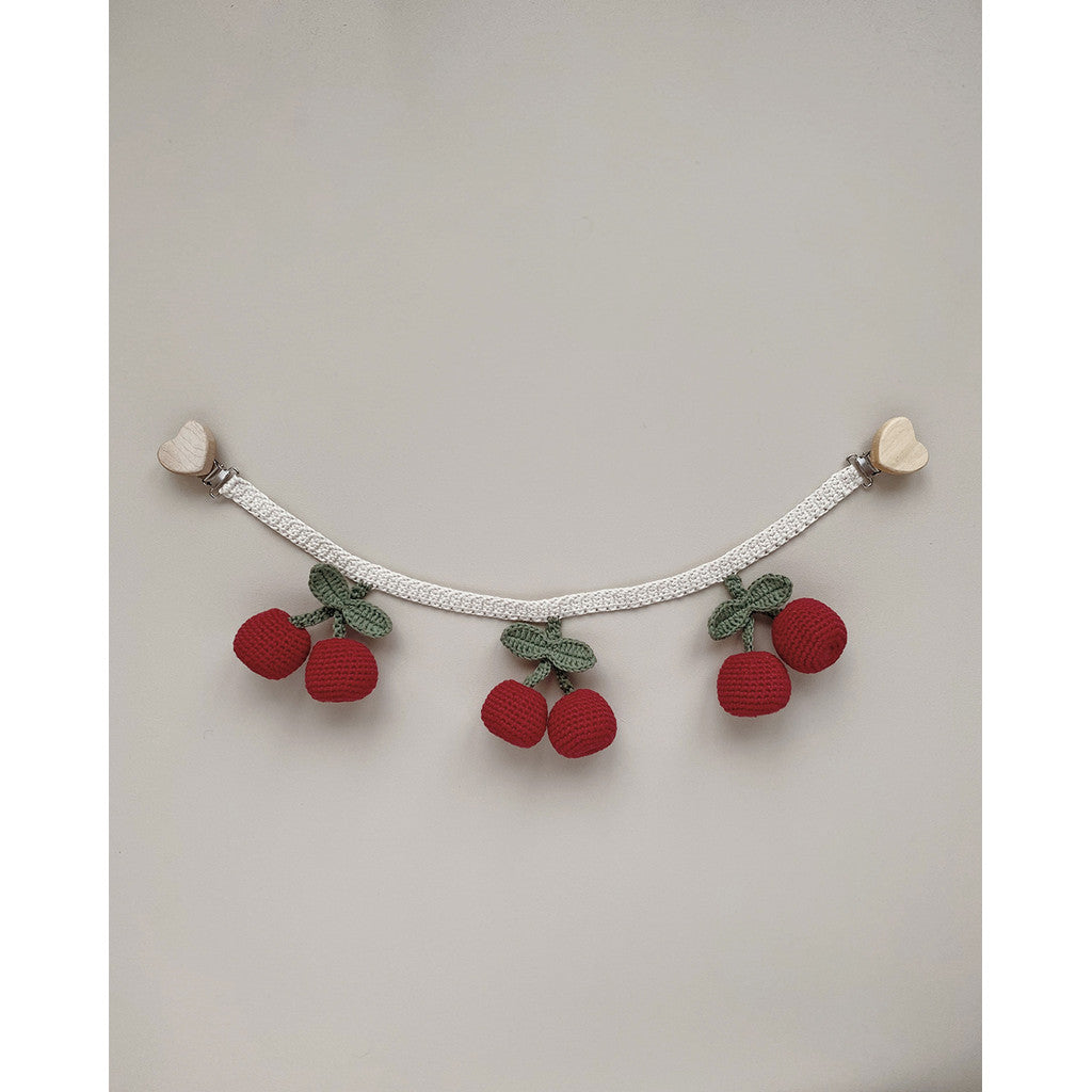 Crochet Cherries Rattle Pram Chain