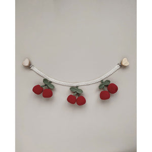Crochet Cherries Rattle Pram Chain