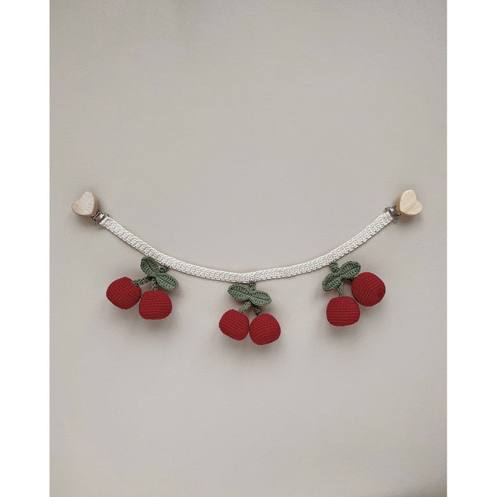 Crochet Cherries Rattle Pram Chain