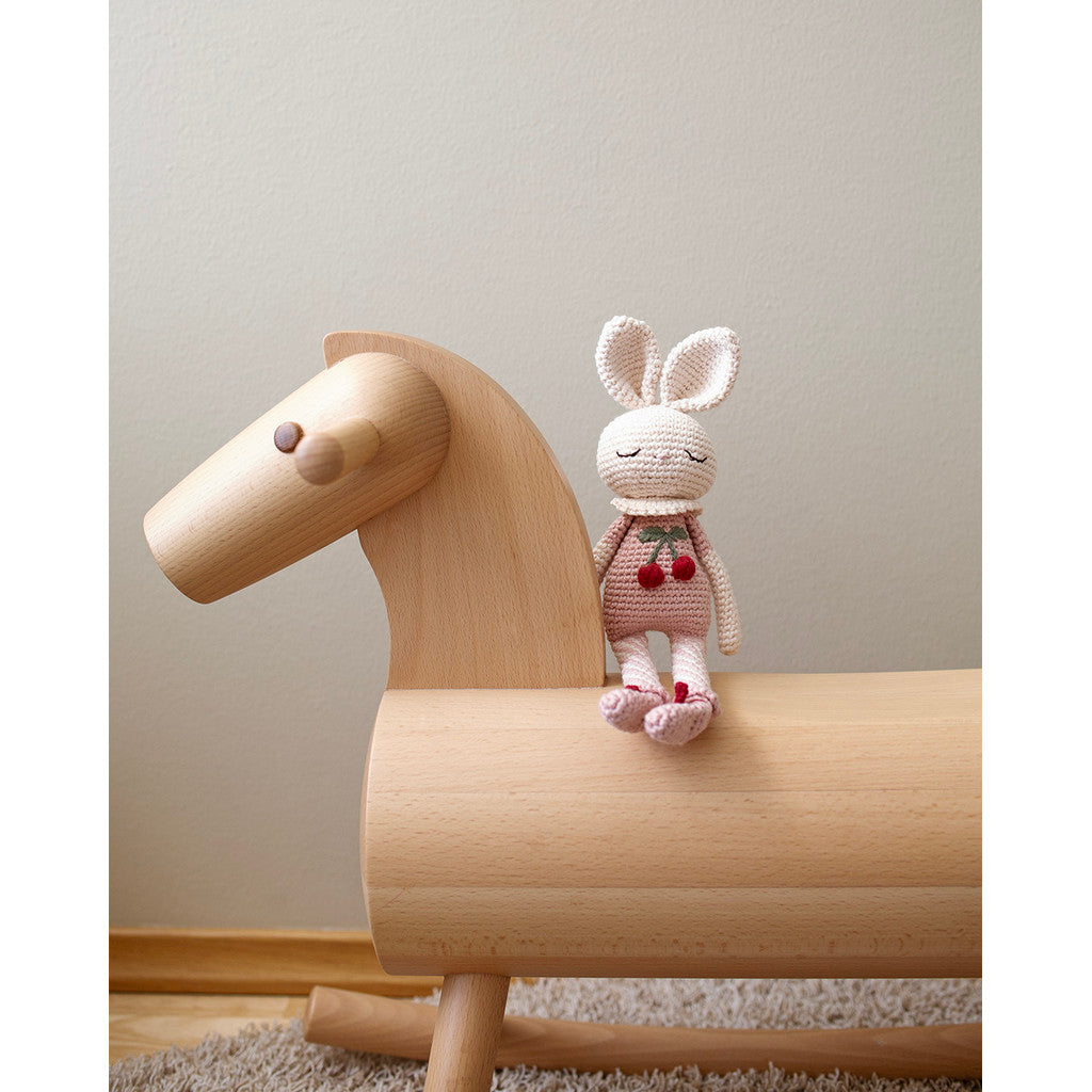 Pink Crochet Cherry Blossom Bunny Organic Cotton