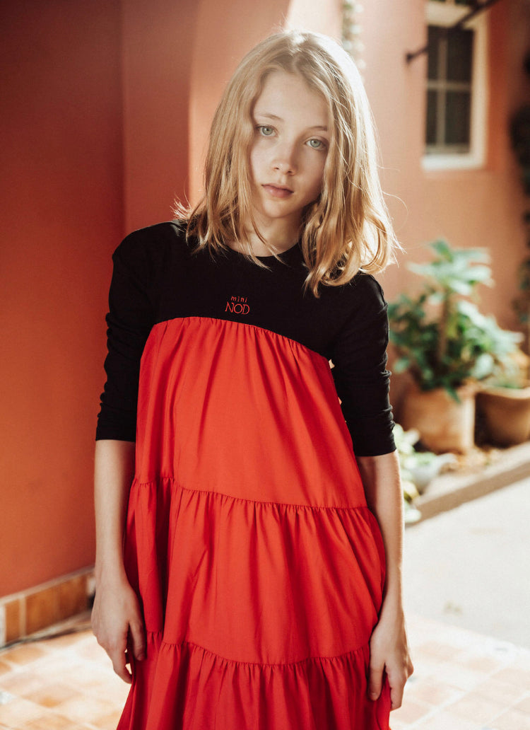 Mini Nod Red Orange Shabbos Maxi Dress
