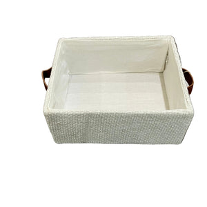 Chenille Baby Organizer Box Ivory