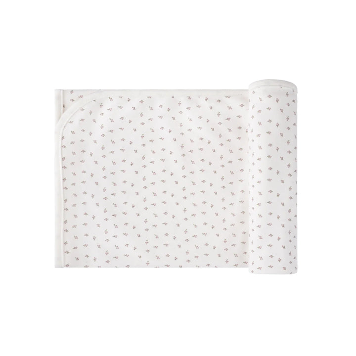 Ely's & Co Brushed Cotton Ivory/Lavender Tiny Flower Blanket