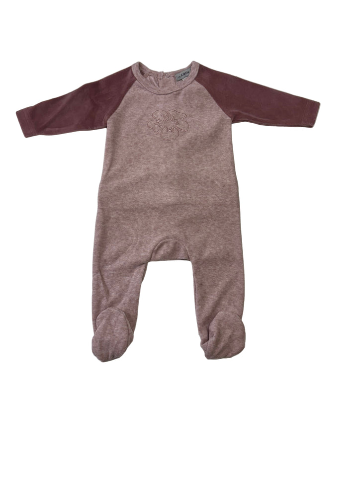 Little Lux Heather Combo Flower Footie