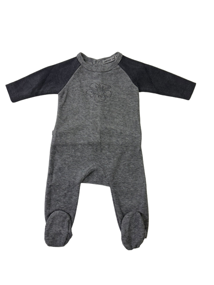 Little Lux Heather Combo Flower Footie