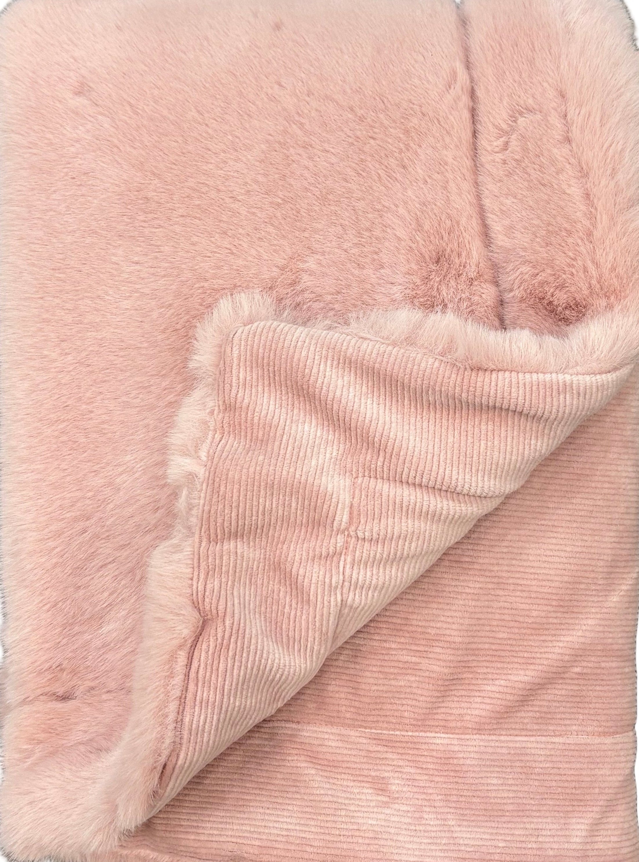 Little Lux Fur/Velour Ribbed Blanket