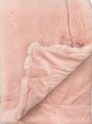 Little Lux Fur/Velour Ribbed Blanket