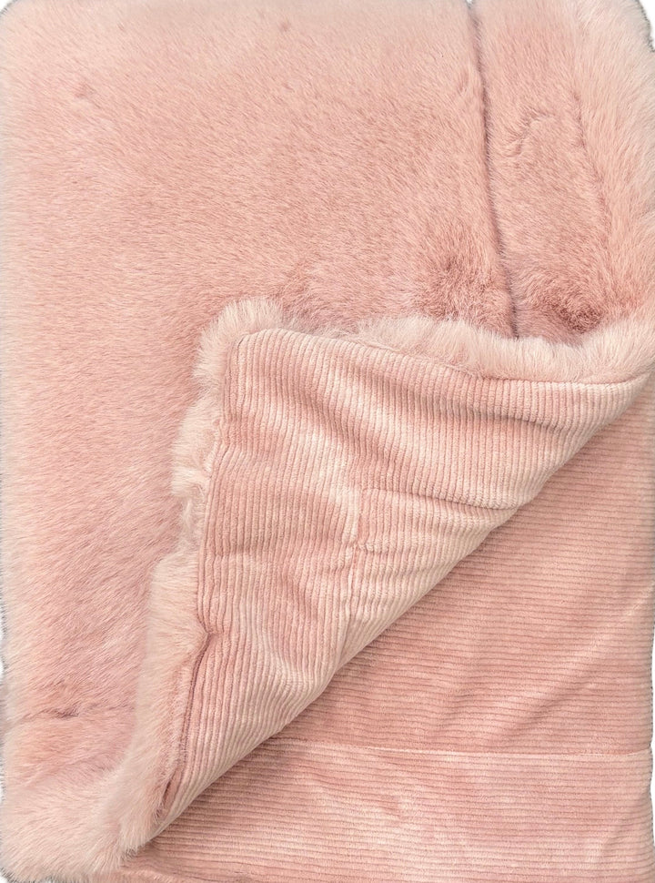 Little Lux Fur/Velour Ribbed Blanket