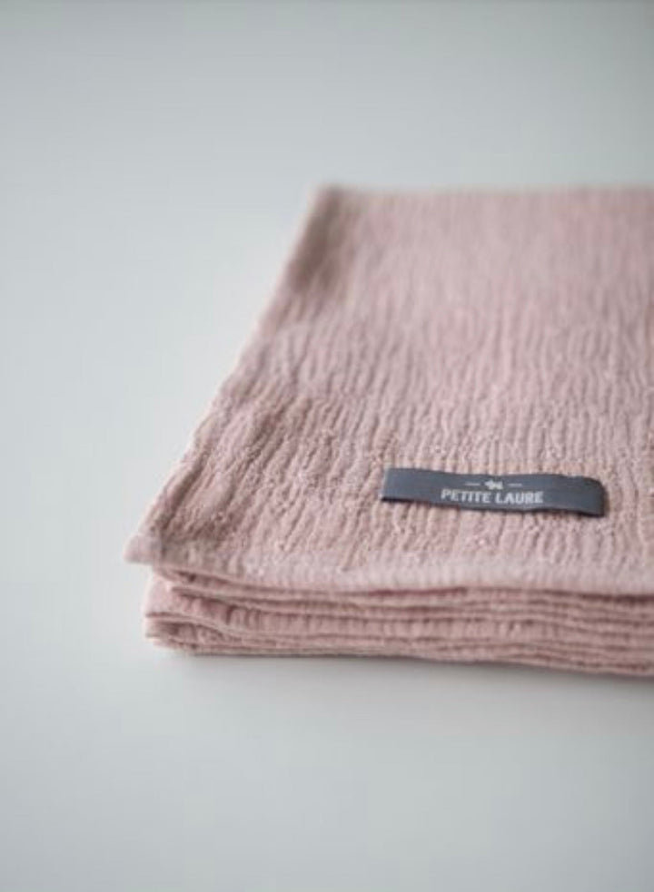 Petite Laure Dusty Pink Embroidery Flowers Baby Blanket