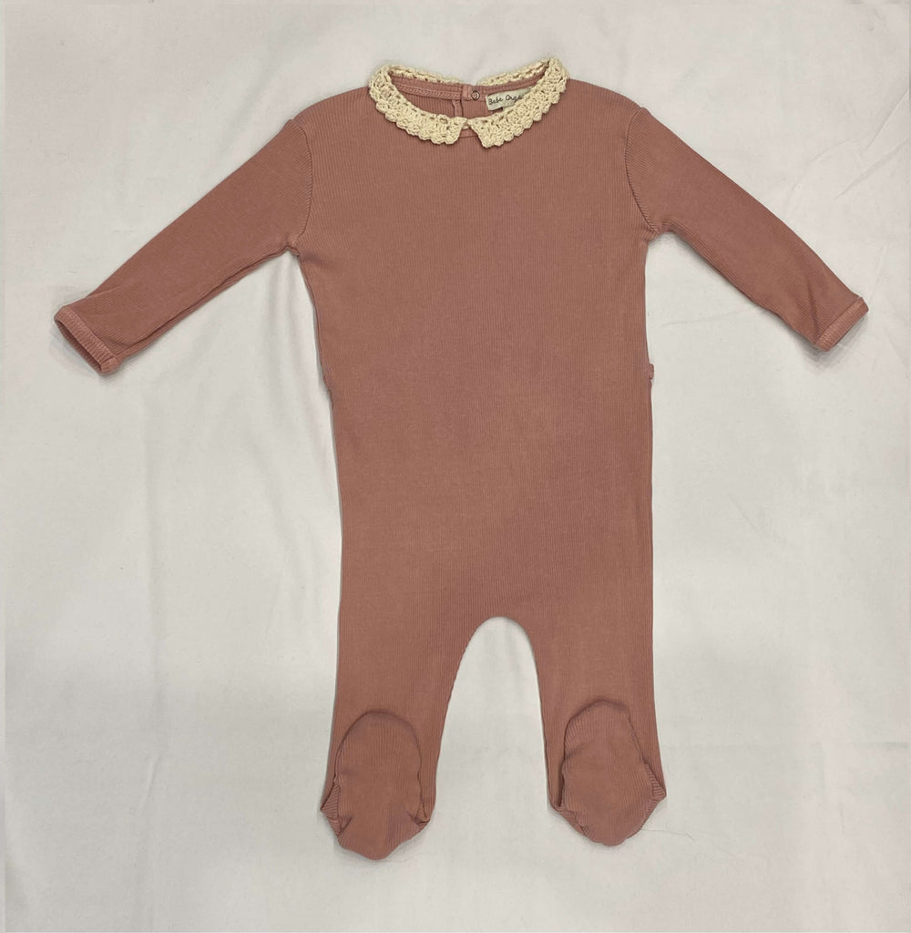 Bebe Organics Mellow Rose Gala Lace Footie