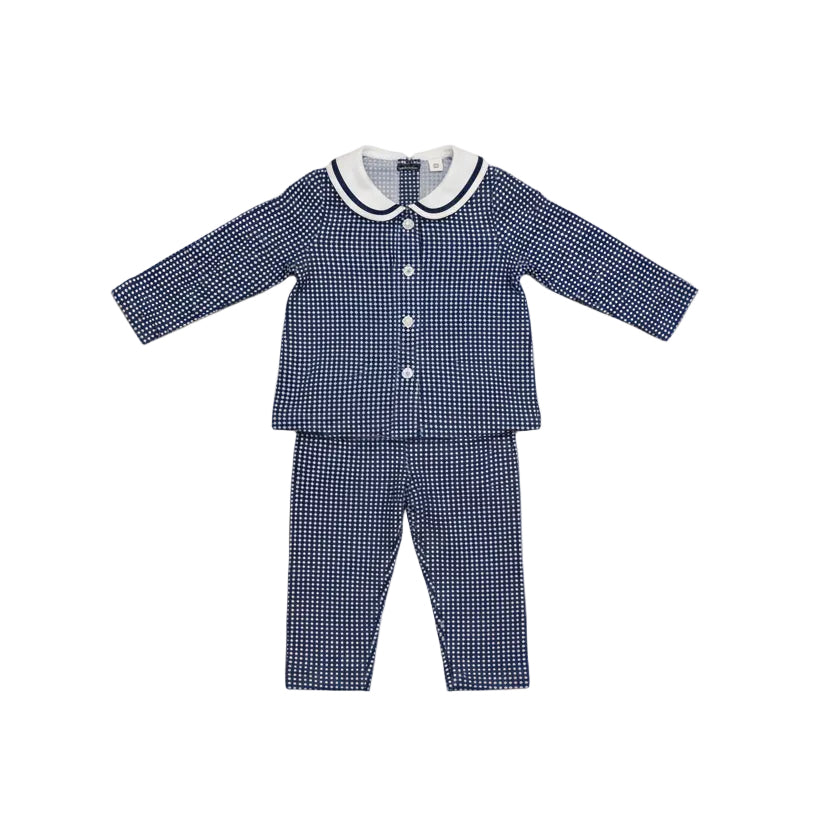 Luibelle – Gingham Collar Pajama Set (Breathable Cotton)