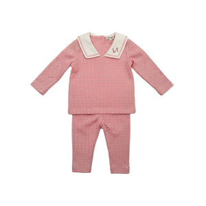 Luibelle – Gingham Collar Pajama Set (Breathable Cotton)