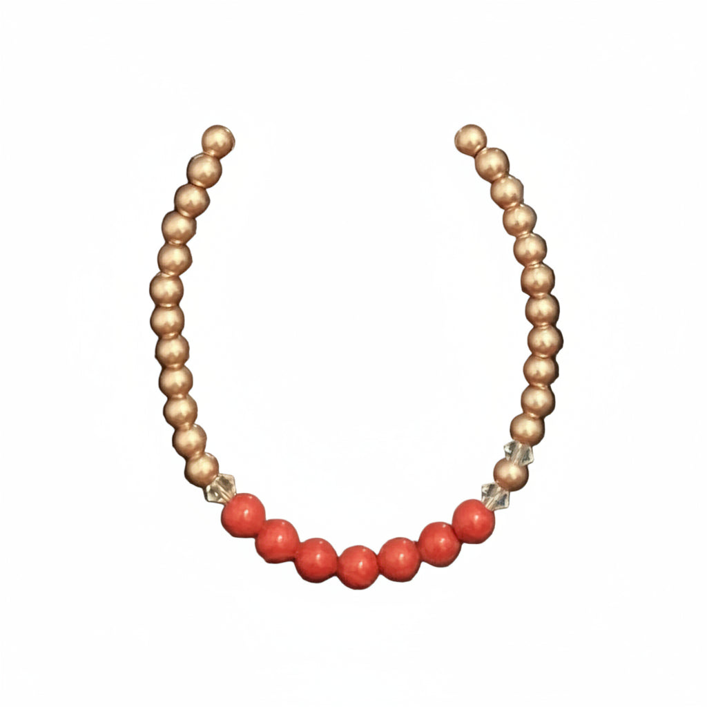 Lil Charms Rose Gold & Red Pearl Bracelet for Baby & Girls | Luxury Children's Jewelry