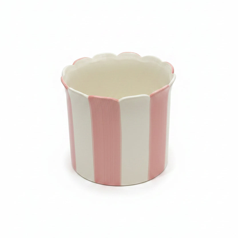 Ceramic Scallop Striped Gift Basket