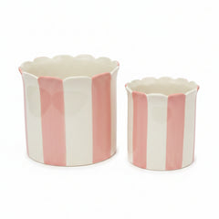 Ceramic Scallop Striped Gift Basket