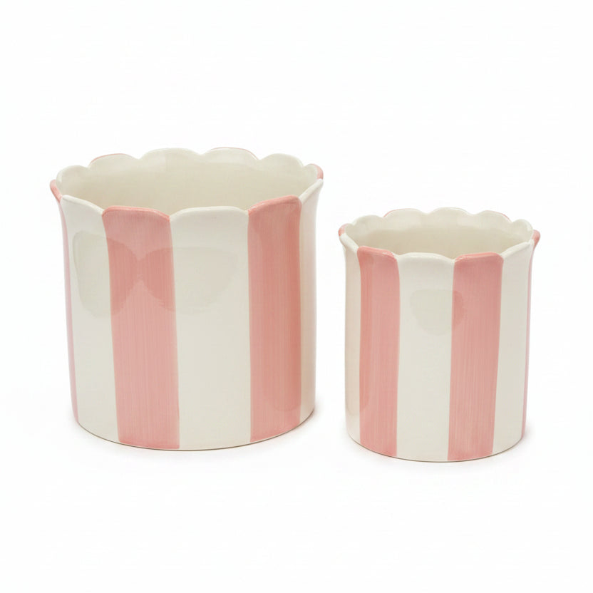 Ceramic Scallop Striped Gift Basket