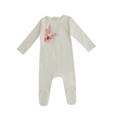 Mini Label Girls White Butterfly Footie