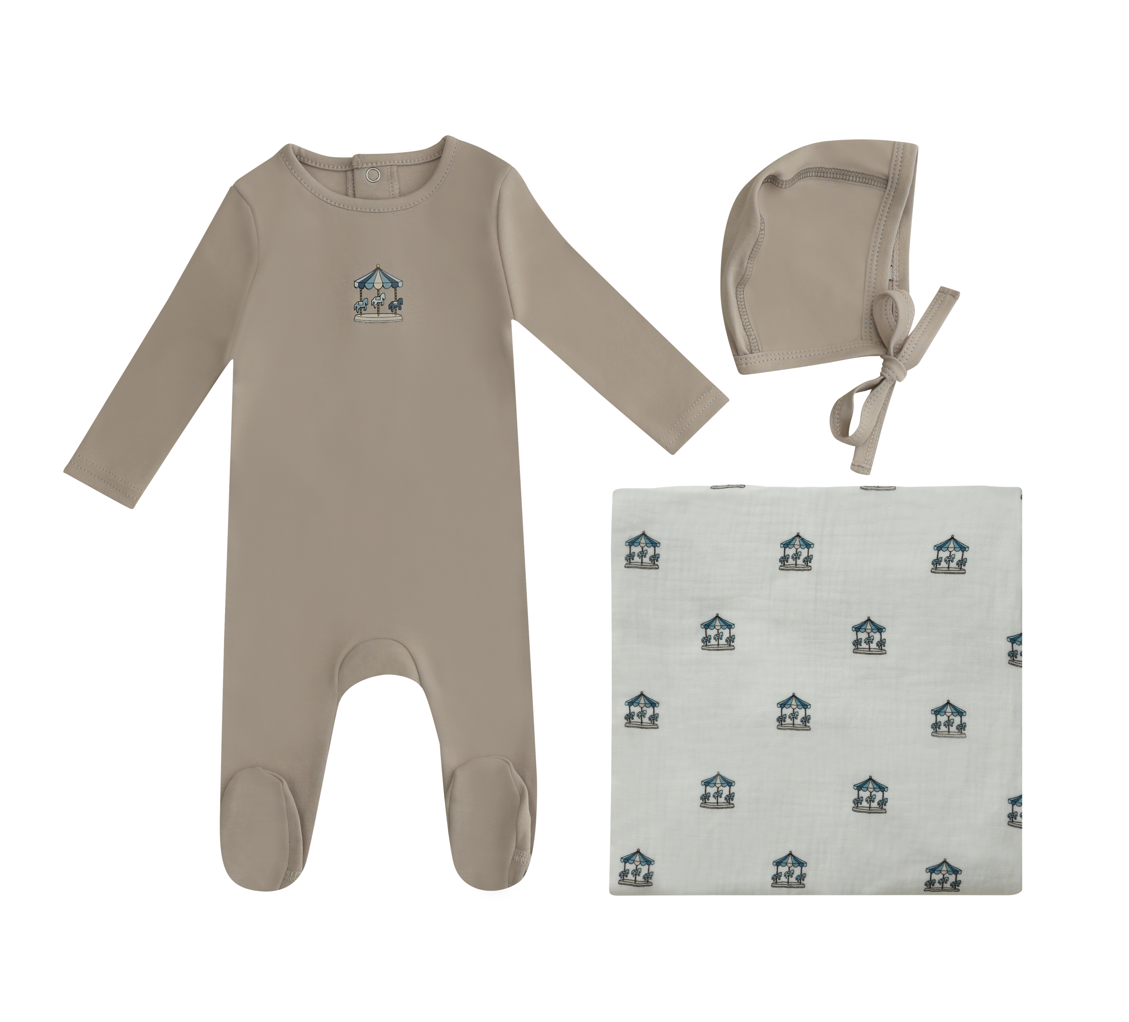 Mini Label Boys Tan Mini Merry Layette Set