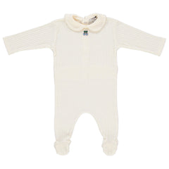 Bebe Organic Collar Footie Cherry Pointelle