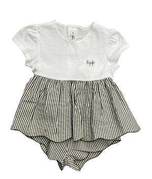 Little girls Green Checkerboard Design outfit 