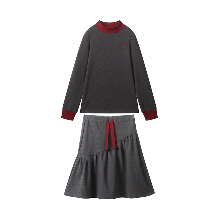 Lemonana Grey Burgundy Whimsy Girls Set