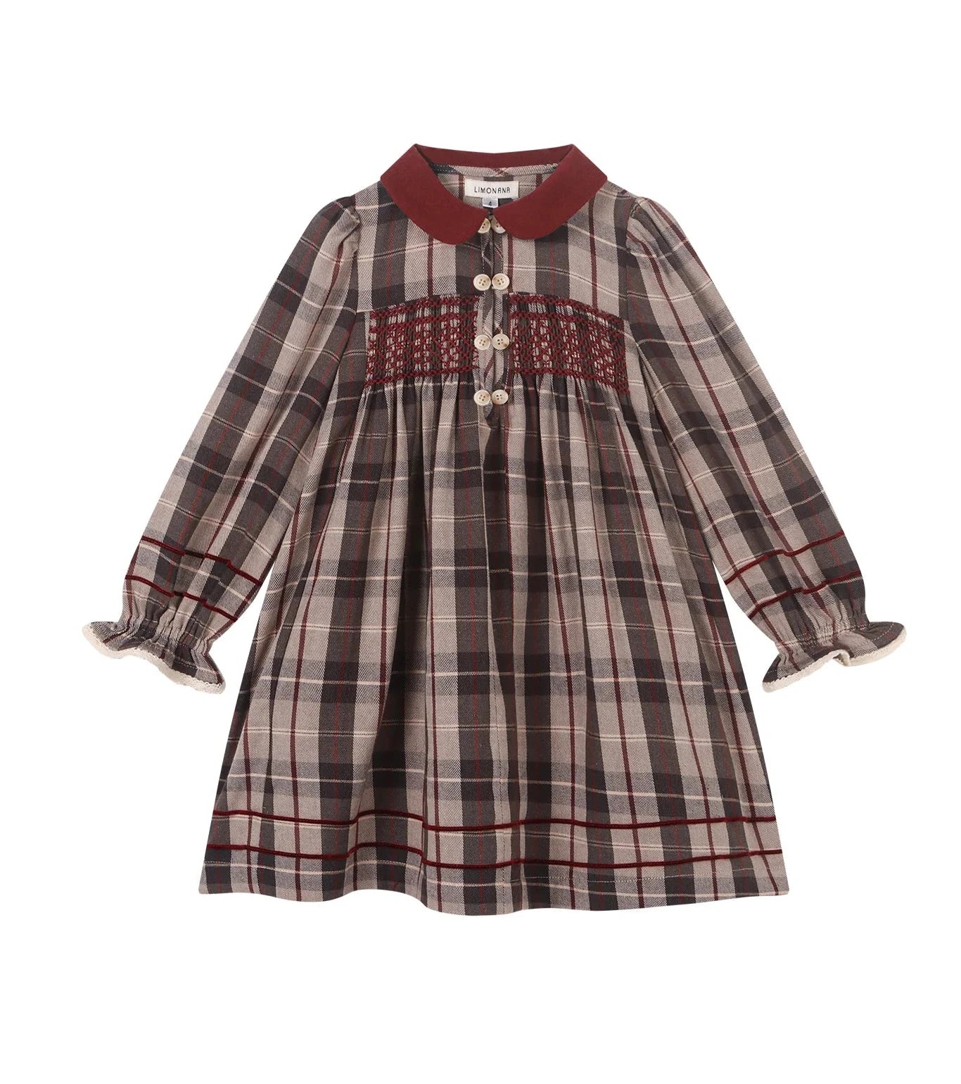 Limonana Pearl Grey Plaid Dress