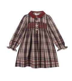 Limonana Pearl Grey Plaid Dress