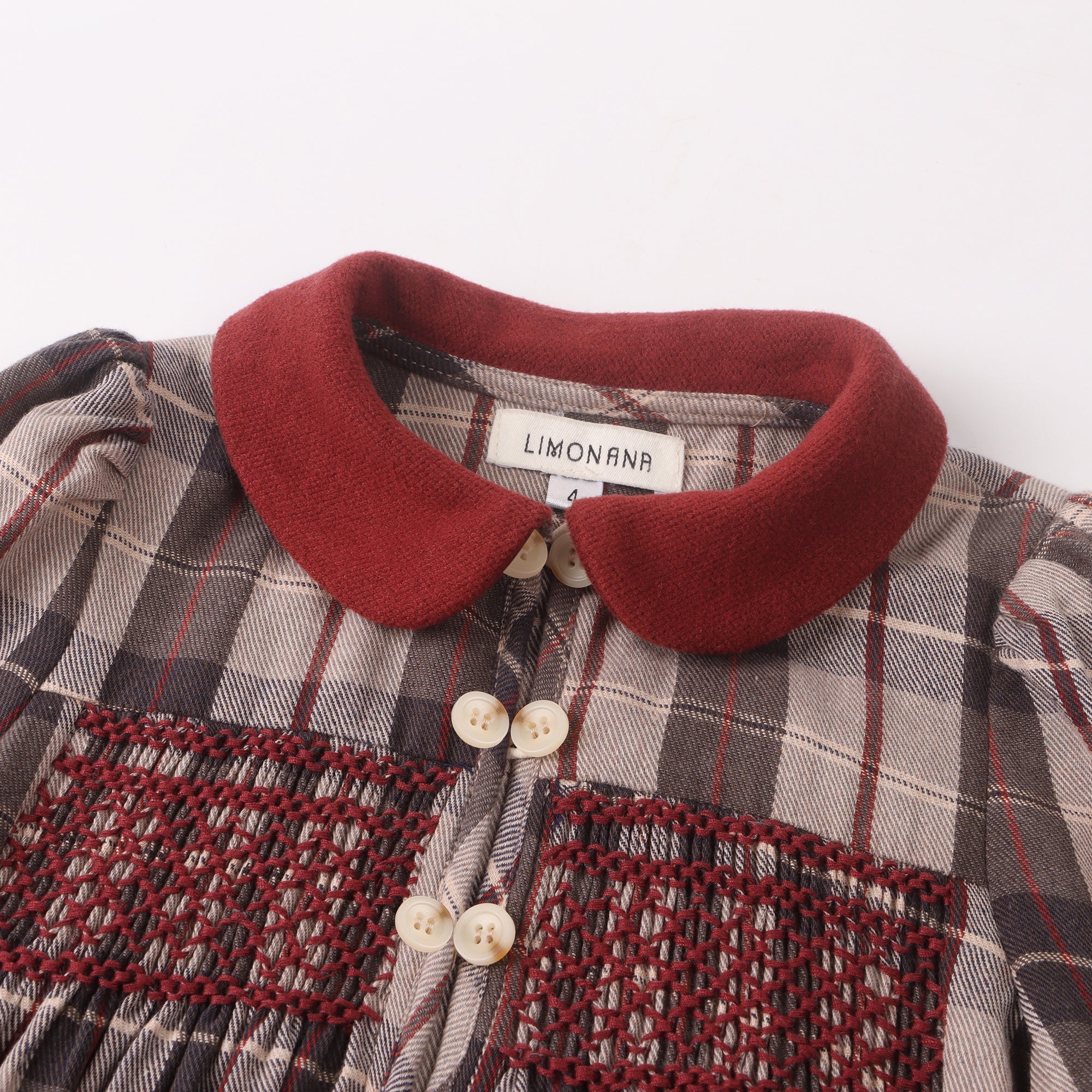 Limonana Pearl Grey Plaid Dress