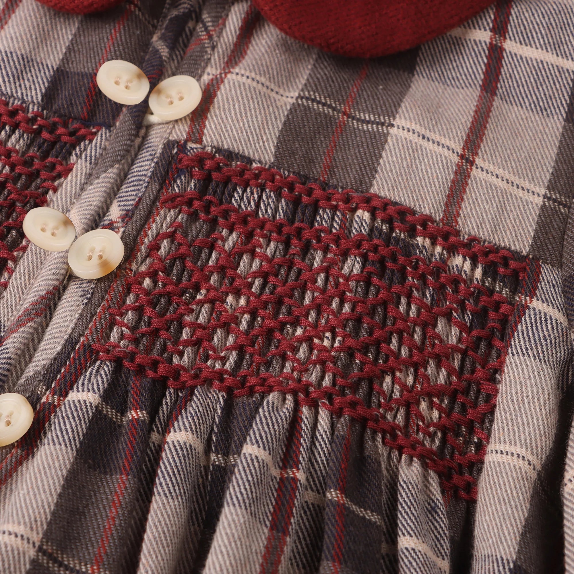 Limonana Pearl Grey Plaid Dress