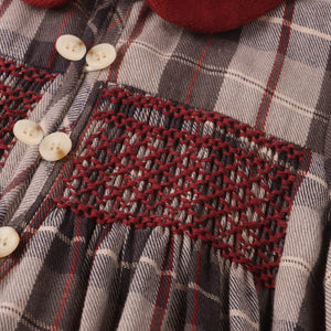 Limonana Pearl Grey Plaid Dress