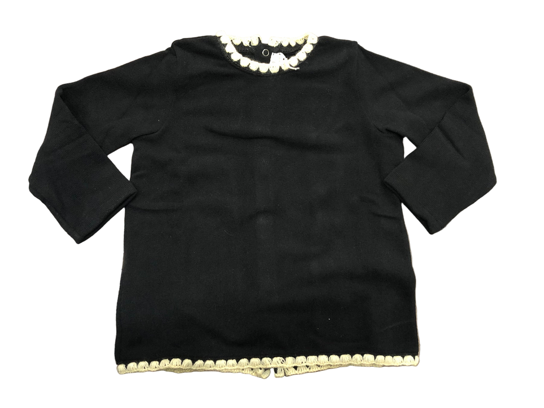 Black top with white CROCHET trim 