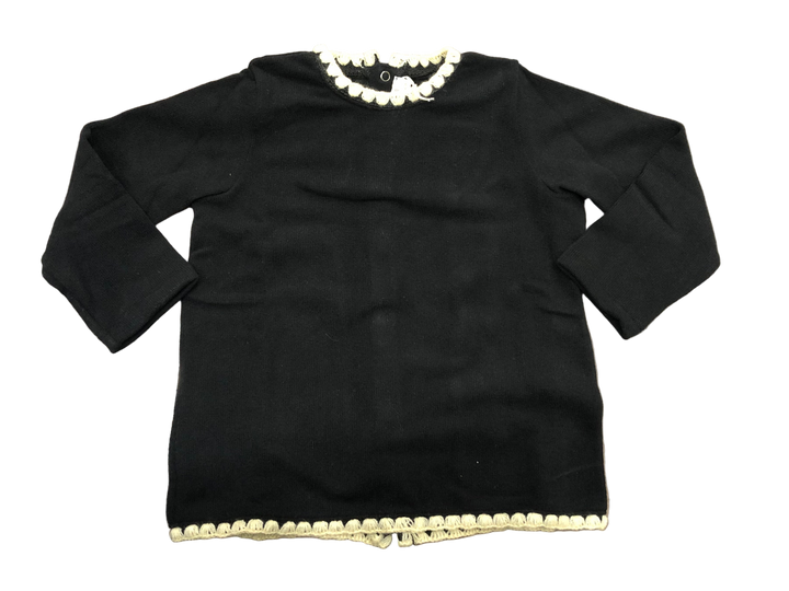 Black top with white CROCHET trim 