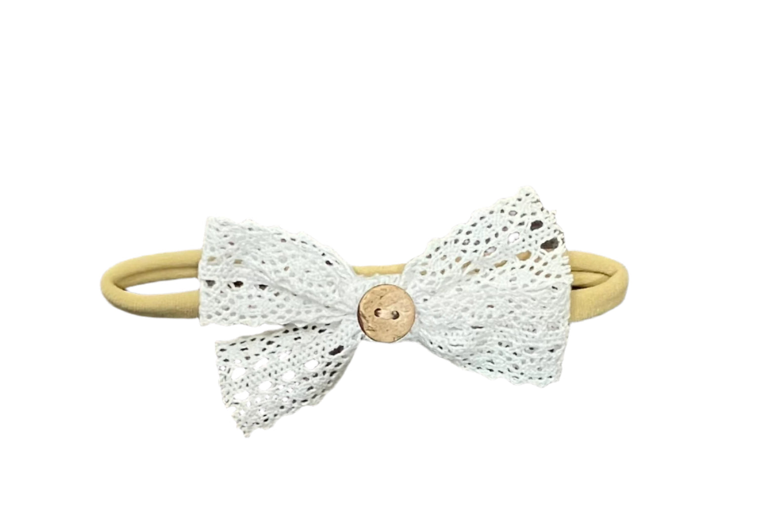 Crochet Lace Bow Stretch Headband
