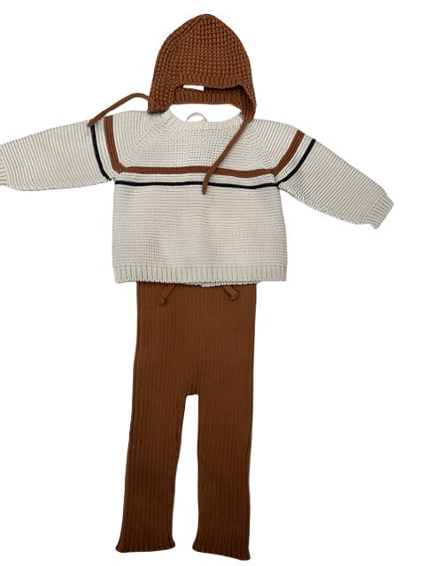 Li+Me Said Clay Knit 3pc Stripe Set