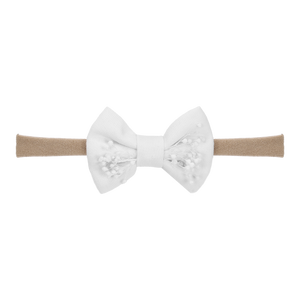 LINEN WITH DRIED BABY BREATHS BABY NYLON HEADBAND