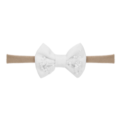 LINEN WITH DRIED BABY BREATHS BABY NYLON HEADBAND