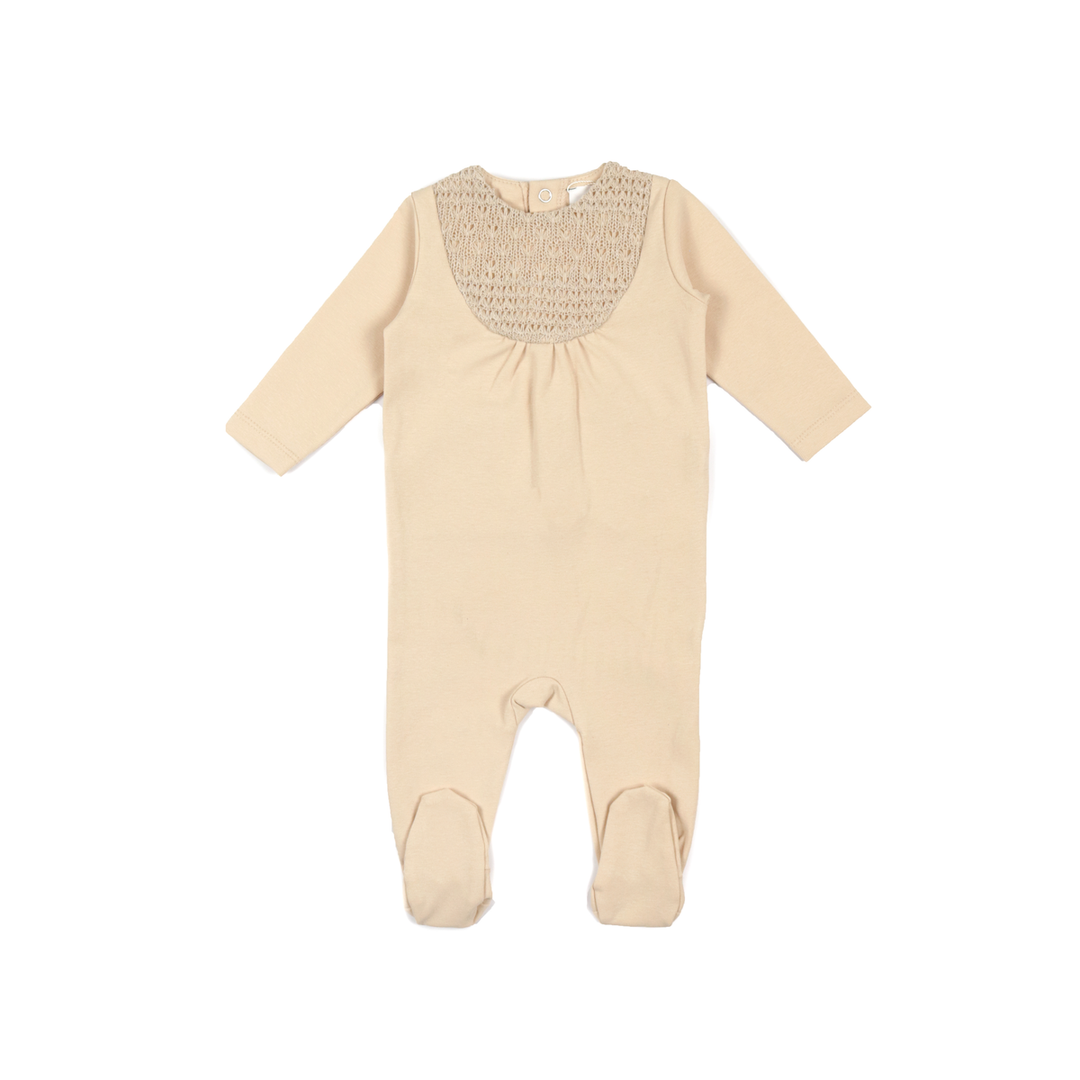 L’oliva Knit Bib Footie + Bonnet (E30012/02012)