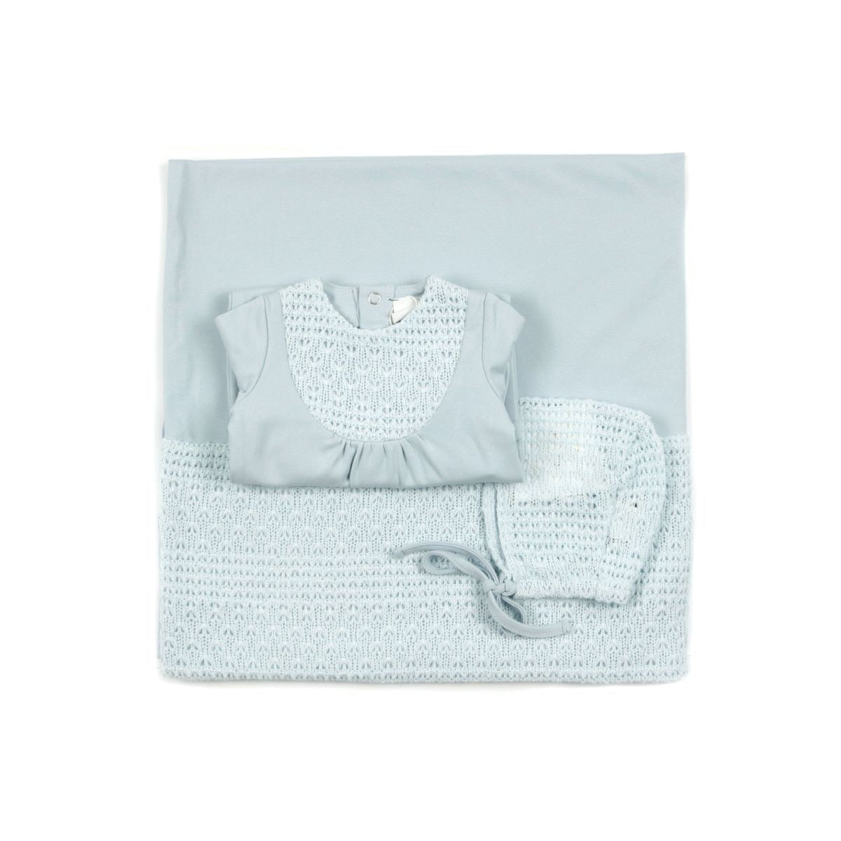 L’oliva Knit Bib Footie + Bonnet (E30012/02012)