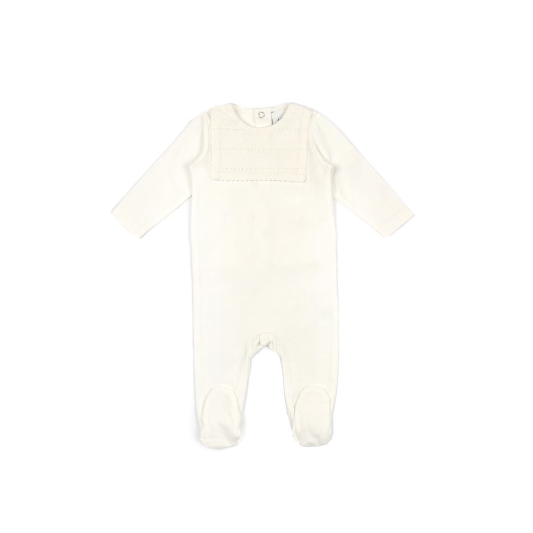L’oliva Pointelle Yoke Footie + Bonnet
